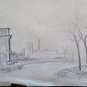Drawing Vintage Pencil on Card Sketch Studio Preparatory Original P28.5