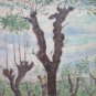 Small Painting Antique Oil on Linen Style Impressionist Landscape Campi P14