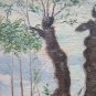 Small Painting Antique Oil on Linen Style Impressionist Landscape Campi P14