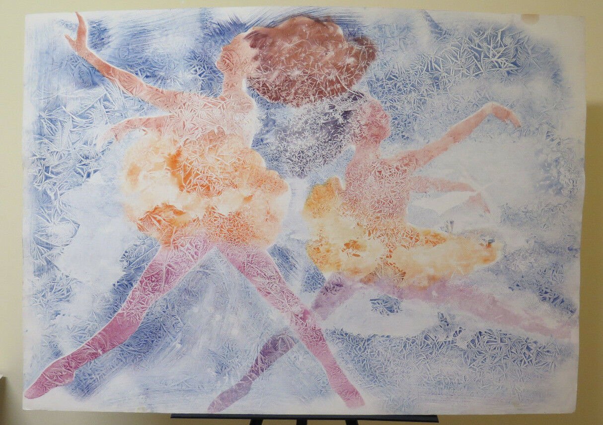 Painting Modern Pop Art Years 1980's Pair of Ballerina Dance Classic