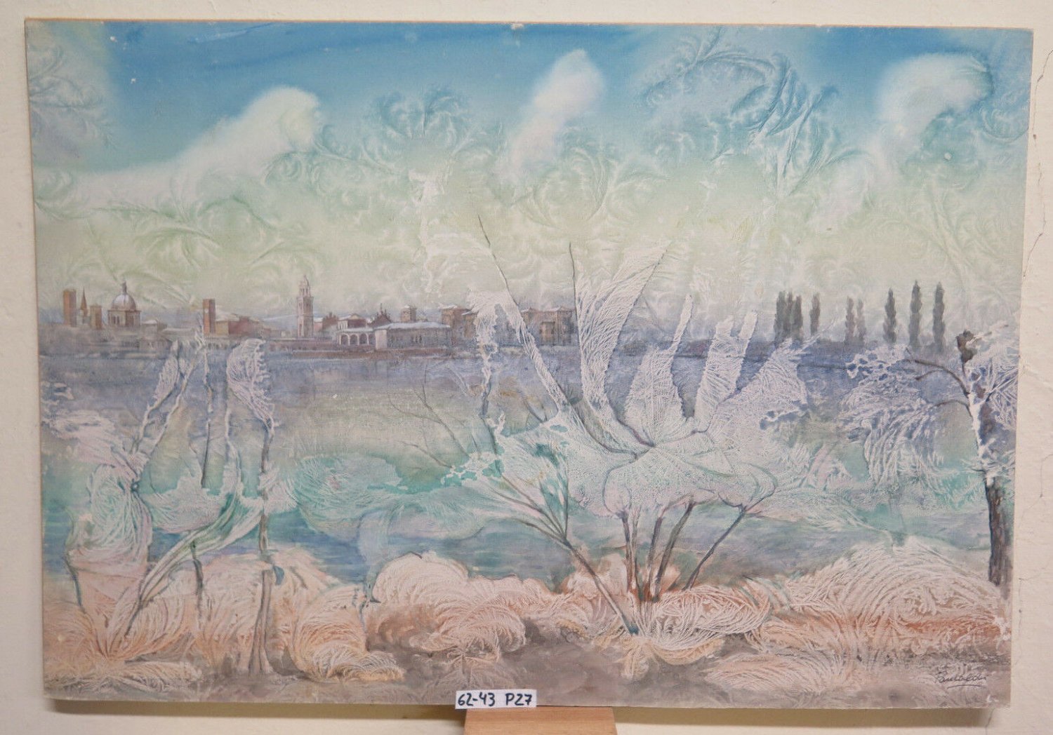 The City' in Winter Painting Vintage Signed from Master Pancaldi of Modena P27