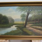 Painting Oil Painting Antique Landscape of Countryside North Europe Orginal R94