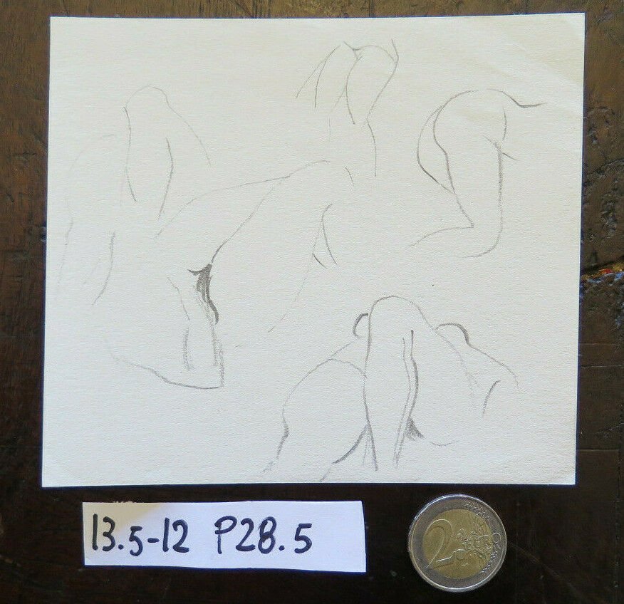 Sketch Pencil on Basket Drawing Studio for Body Feminine Vintage P28.5