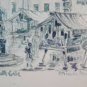 View of Square House Herbs Verona Painting Antique Watercolour Signed SO1