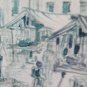 View of Square House Herbs Verona Painting Antique Watercolour Signed SO1