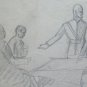 Drawing Antique Shapes Military Hierarchs Years 40 Pencil on Basket P28.5
