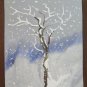 Old Painting to Watercolour on Basket D'Author Landscape Snowy Trees a P31