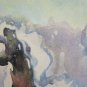 Painting Abstract Landscape Snowy Signed Pancaldi with Technical of Frost P25