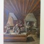 Painting Modern 1974 inside Workshop Foundry with Workers to Work Signed p2