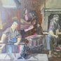 Painting Modern 1974 inside Workshop Foundry with Workers to Work Signed p2