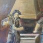 Painting Modern 1974 inside Workshop Foundry with Workers to Work Signed p2