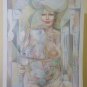 Painting Modern Painting a Technical Mixed Portrait Feminine Style Cubist P33.1