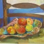 Inside with Items Nature Still Painting Antique Painting to Oil on board P26