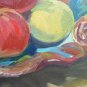 Inside with Items Nature Still Painting Antique Painting to Oil on board P26