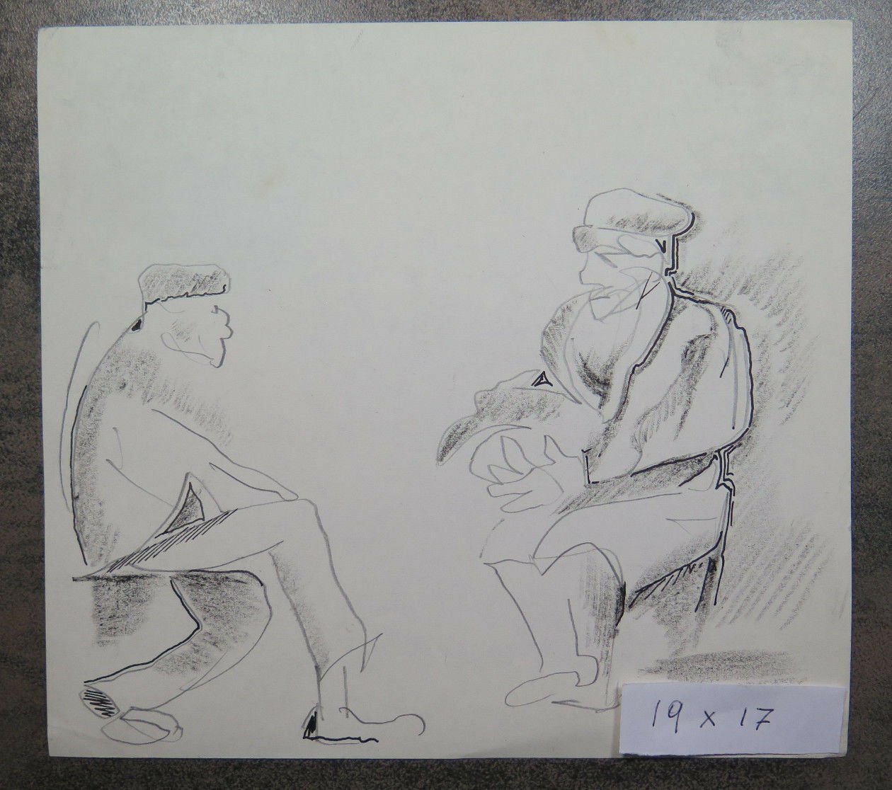 Drawing Antique Sketch Studio for Characters Sitting Pencil on Basket P28