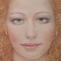 PAINTING WATERCOLOR AND TECHNICAL MIXED PORTRAIT FEMININE WITH FLOWERS P33.9
