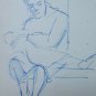 Three Sketching Antique Pen on Basket Years' 40 Portrait Shapes Sketch P28.6