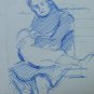 Three Sketching Antique Pen on Basket Years' 40 Portrait Shapes Sketch P28.6