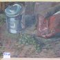 Painting Modern Oil on board inside Home with Tools of Painter Antique