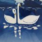 Large Plate in Ceramic Vintage with Swans Denmark 1900 Vintage Original R35