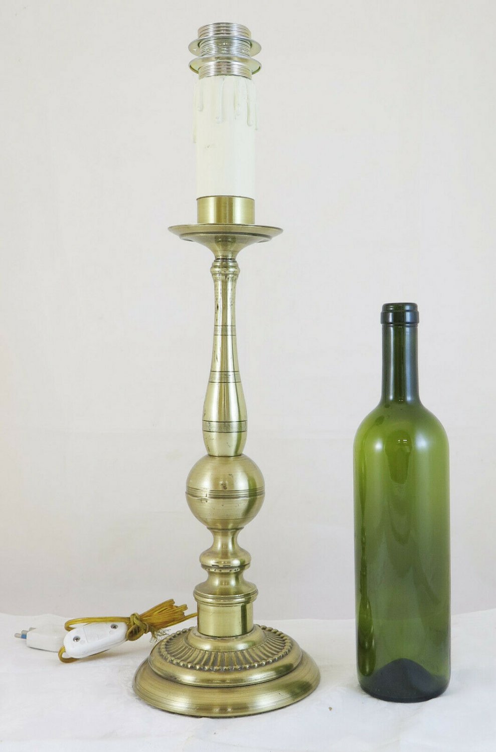 Lamp Desk or Table Brass Vintage half' Twentieth Century Abat Jour CH5