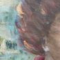 2 Paintings Oil on Linen Signed MTB Portrait Feminine Woman Vintage MTB2