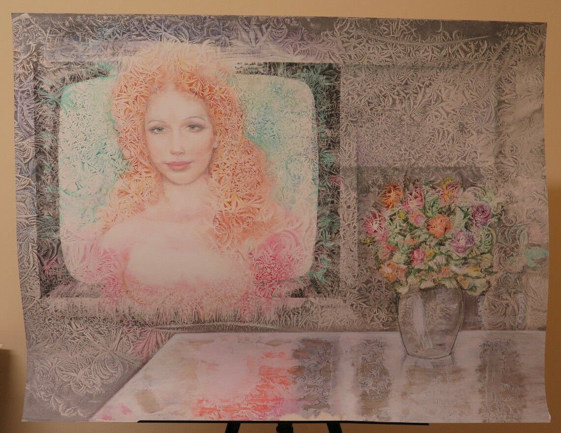 Painting Modern Pop Years 1980's Portrait Feminine Art Contemporary P33.2