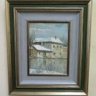 Painting Oil on Linen Signed Cacciamali Snow a Bernate Landscape Countryside X9