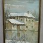 Painting Oil on Linen Signed Cacciamali Snow a Bernate Landscape Countryside X9