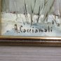 Painting Oil on Linen Signed Cacciamali Snow a Bernate Landscape Countryside X9