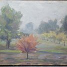 Painting Modern Oil on board Painting Miniature View Countryside Autumn 1960 p1