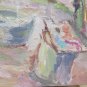Painting Antique Oil on board Painting Landscape Countryside in Winter Original