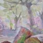 Painting Antique Oil on board Painting Landscape Countryside in Winter Original