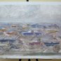 37x22 13/16in Painting Vintage Technical Mixed Cars Traffic Chaos Stress Smog