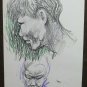 Old Drawing Pencil on Basket Portraits Studio for Faces Human Sketch P28.8