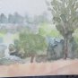 Old Watercolour on Basket Sketch Sketching Landscape Countryside Vine P28.4