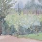 Old Watercolour on Basket Sketch Sketching Landscape Countryside Vine P28.4