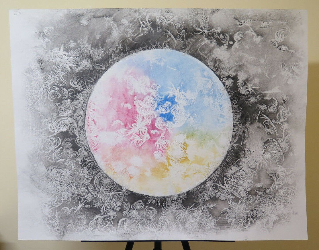 Painting Abstract Modern a Technical Mixed from the Painter G.Pancaldi P33.1