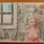 Painting Nude Feminine Signed Vintage Watercolour Frosted Technical One Ps