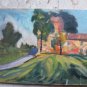 Painting Format Widescreen Antique Painting Oil on board Landscape in Summer P12