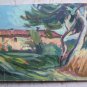 Painting Format Widescreen Antique Painting Oil on board Landscape in Summer P12