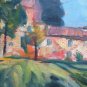 Painting Format Widescreen Antique Painting Oil on board Landscape in Summer P12