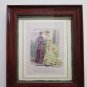 Pair of Paintings Antique with Model of Clothes Female Activities R103
