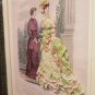 Pair of Paintings Antique with Model of Clothes Female Activities R103