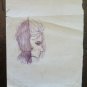 Portrait of Lady Old Drawing Sketch Pen on Basket of G.Pancaldi P28.5