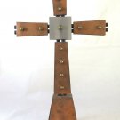 Crucifix Vintage Years 60 70 Design Bronze & Metal Table Christ cross GR6