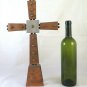 Crucifix Vintage Years 60 70 Design Bronze & Metal Table Christ cross GR6