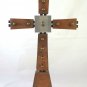 Crucifix Vintage Years 60 70 Design Bronze & Metal Table Christ cross GR6
