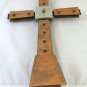 Crucifix Vintage Years 60 70 Design Bronze & Metal Table Christ cross GR6