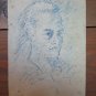 Studio for Faces Human Antique Drawing on Cardboard Opera Master Pancaldi P28